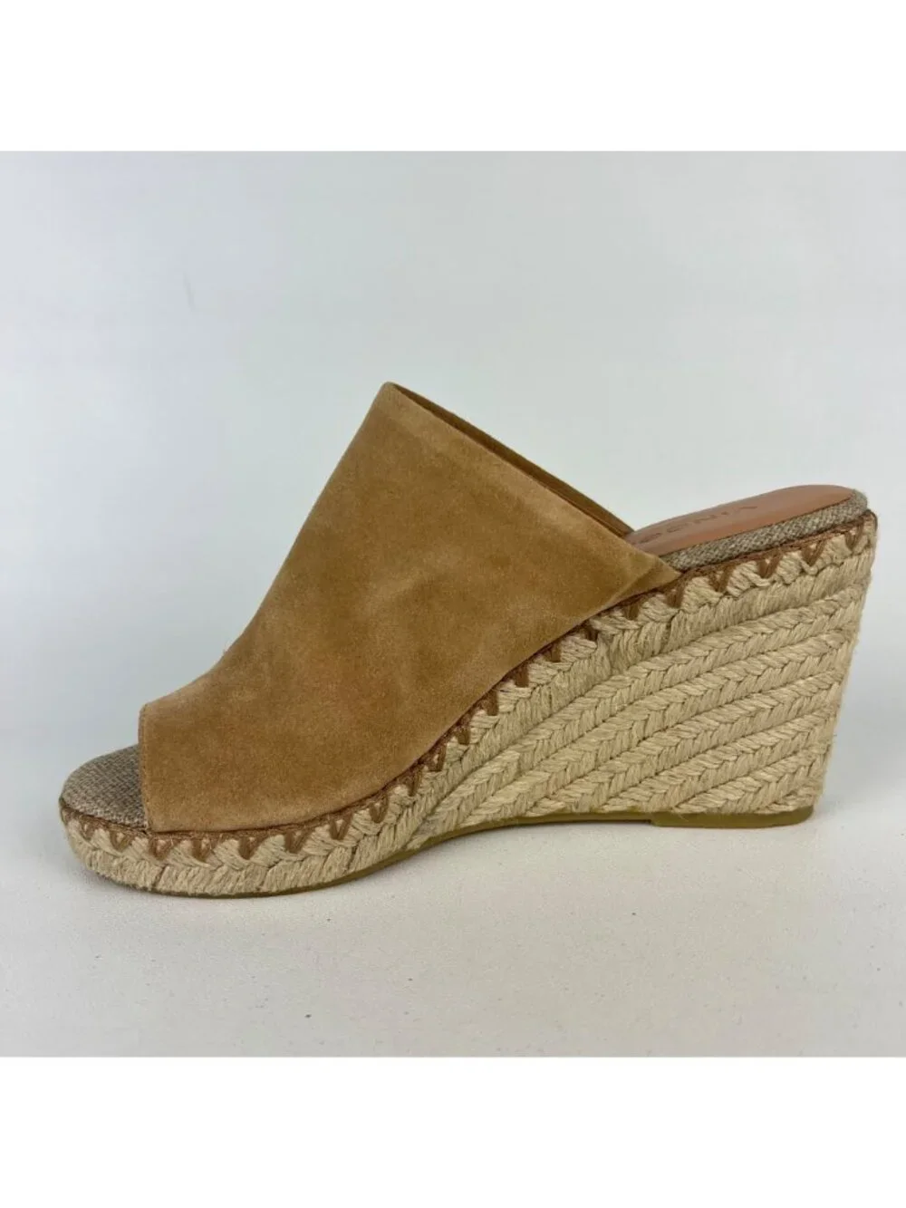 Vince Womens Sutherland Jute Wedge Sandals Brown Tan Suede Leather size 6M